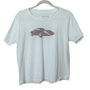 LUFTGEKUHLT ladies t-shirt red Porsche car fitted top size medium